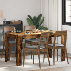 vidaXL Dining Table Smoked Oak 140x74.5x76 cm Engineered Wood 1