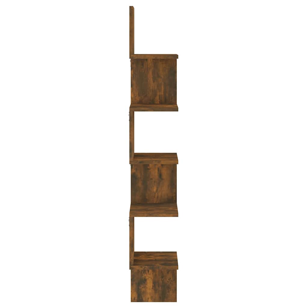 815210 vidaXL Wall Corner Shelf Smoked Oak 20x20x127,5 cm Engineered Wood 5