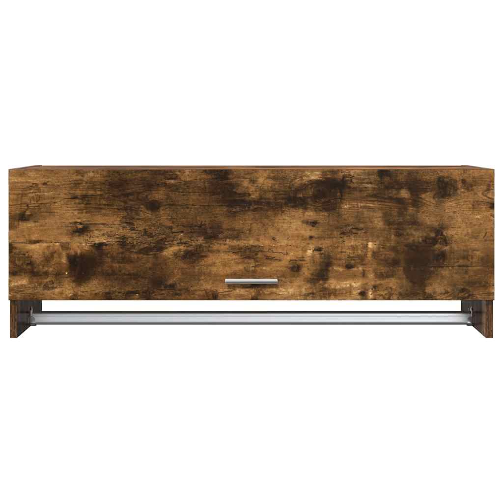 815213 vidaXL Wardrobe Smoked Oak 100x32,5x35 cm Engineered Wood 5