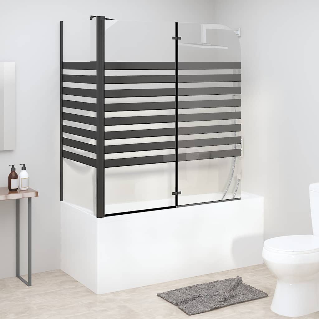 Bath Enclosure 120x68x130 cm Tempered Glass Black stripe