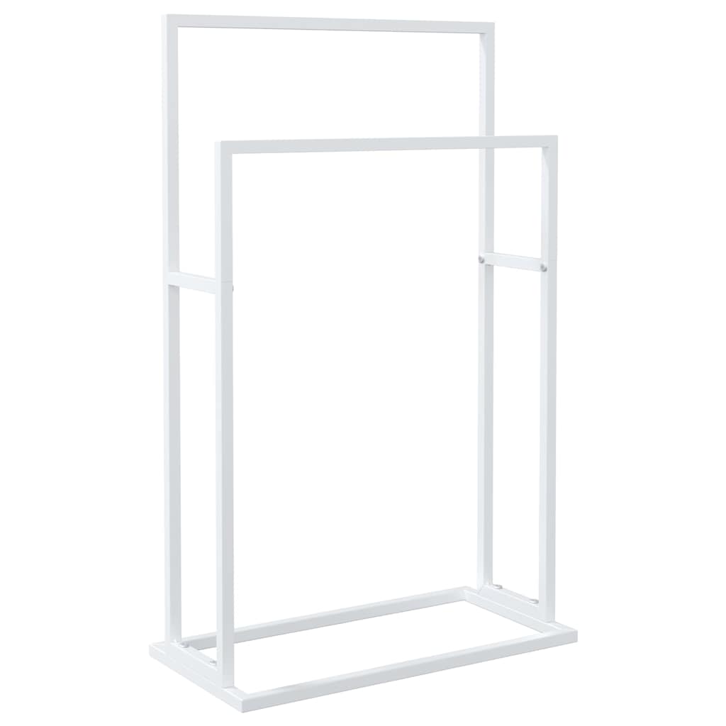 vidaXL Towel Rack | White | Iron | Industrial | Towel Rack | Rectangular 2