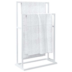 vidaXL Towel Rack | White | Iron | Industrial | Towel Rack | Rectangular 4
