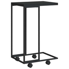 vidaXL Side Table with Wheels Black 40x30x63.5 cm Engineered Wood 2