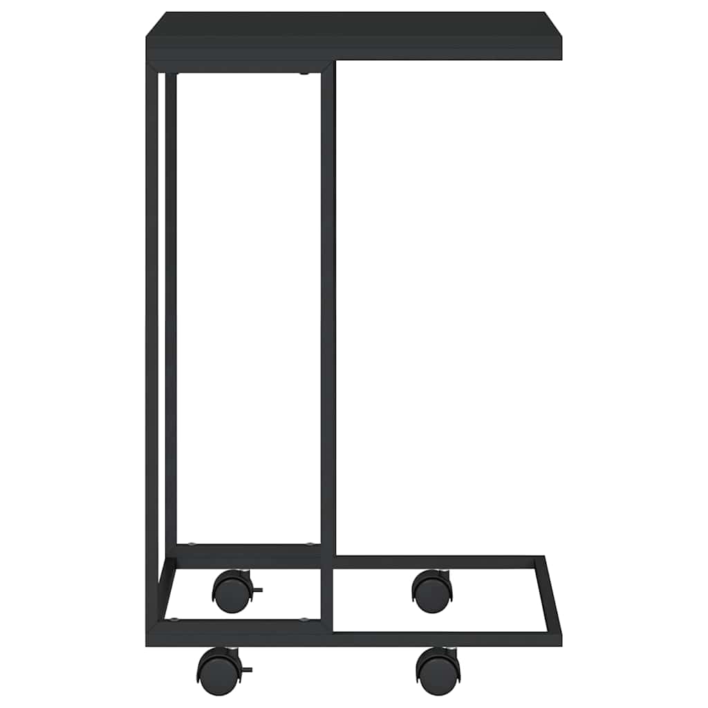 vidaXL Side Table with Wheels Black 40x30x63.5 cm Engineered Wood 4