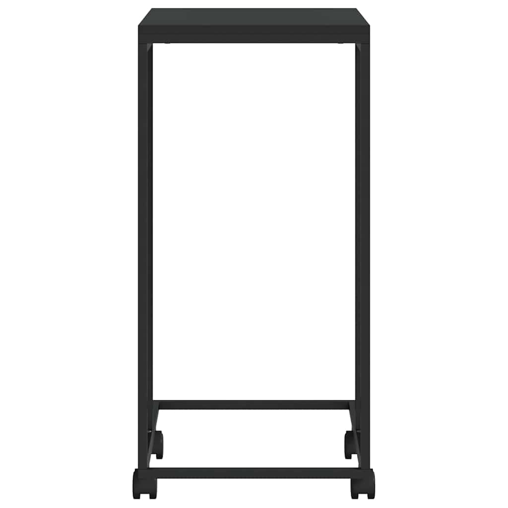 vidaXL Side Table with Wheels Black 40x30x63.5 cm Engineered Wood 5