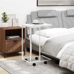 vidaXL Side Table with Wheels White 40x30x63.5 cm Engineered Wood 3
