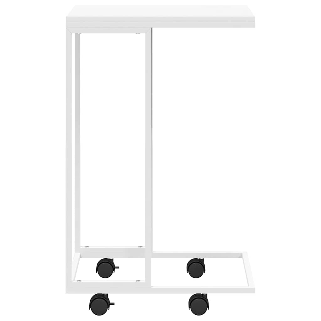 vidaXL Side Table with Wheels White 40x30x63.5 cm Engineered Wood 4