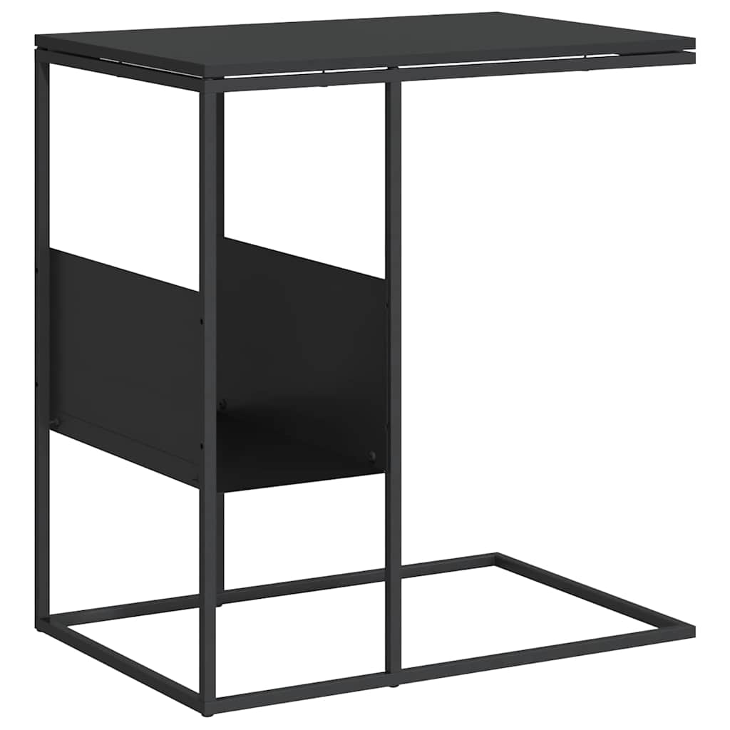 vidaXL Side Table Black 55x36x59.5 cm Engineered Wood 2