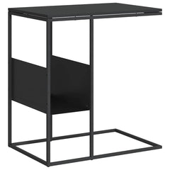 vidaXL Side Table Black 55x36x59.5 cm Engineered Wood 2