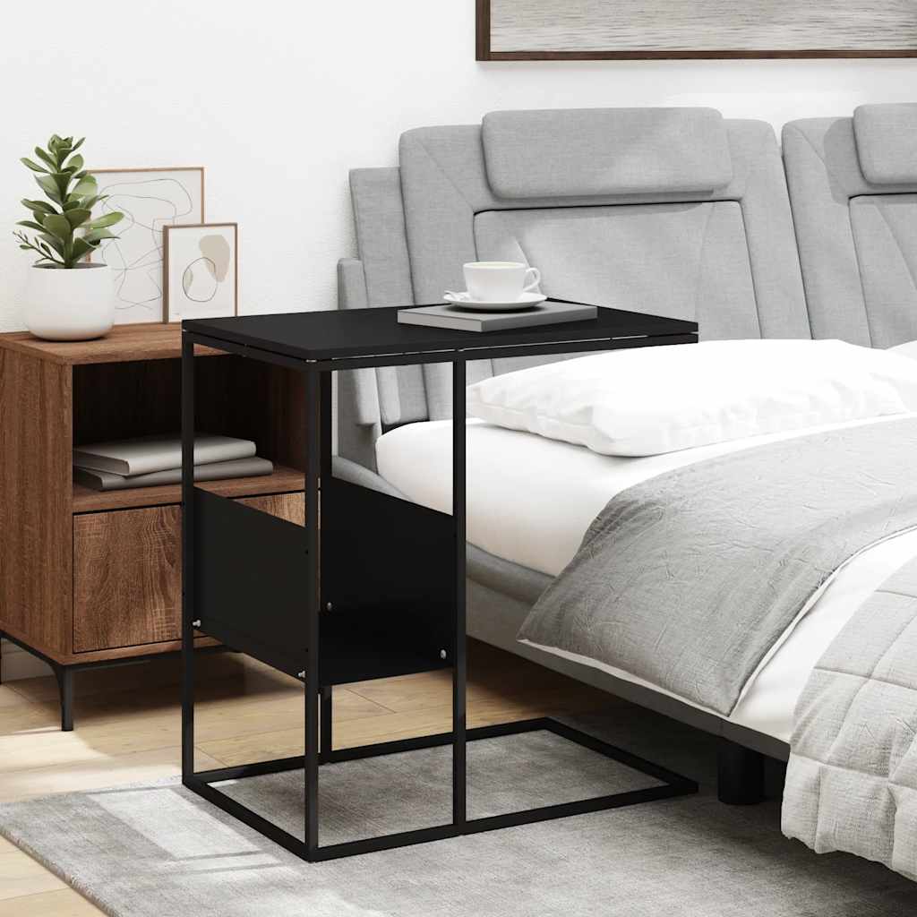vidaXL Side Table Black 55x36x59.5 cm Engineered Wood 3