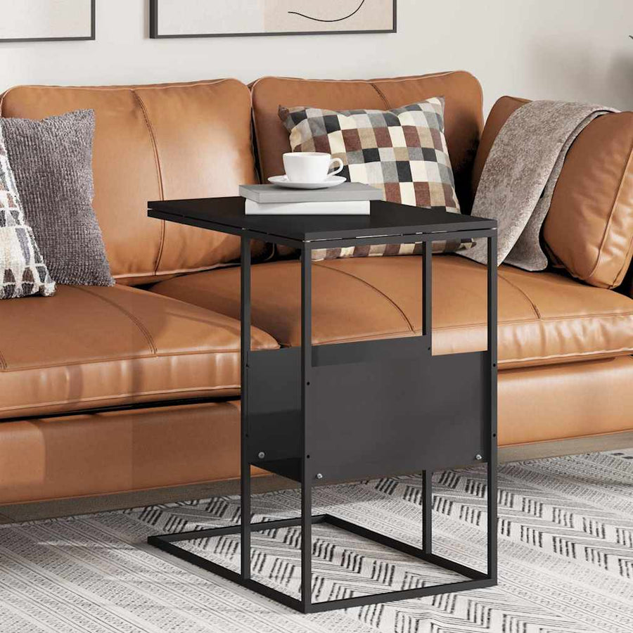vidaXL Side Table Black 55x36x59.5 cm Engineered Wood 1