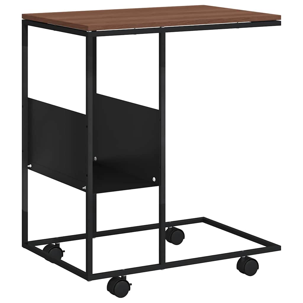vidaXL Side Table | Black and Brown | Engineered wood and iron | Standard 2