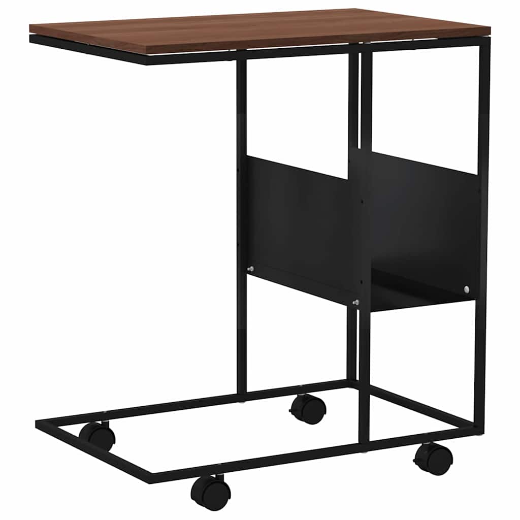 vidaXL Side Table | Black and Brown | Engineered wood and iron | Standard 6