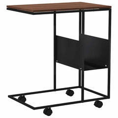 vidaXL Side Table | Black and Brown | Engineered wood and iron | Standard 6