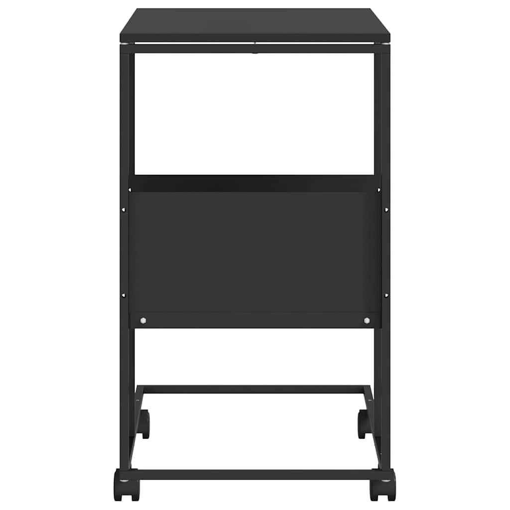 vidaXL Side Table with Wheels Black 55x36x63.5 cm Engineered Wood 5