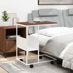 vidaXL Side Table | White | Engineered Wood | Medium | Rollable | Side Table 3