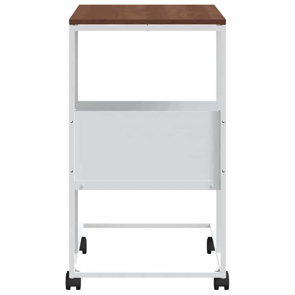 vidaXL Side Table | White | Engineered Wood | Medium | Rollable | Side Table 5