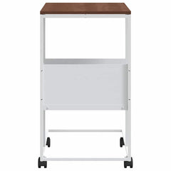 vidaXL Side Table | White | Engineered Wood | Medium | Rollable | Side Table 5