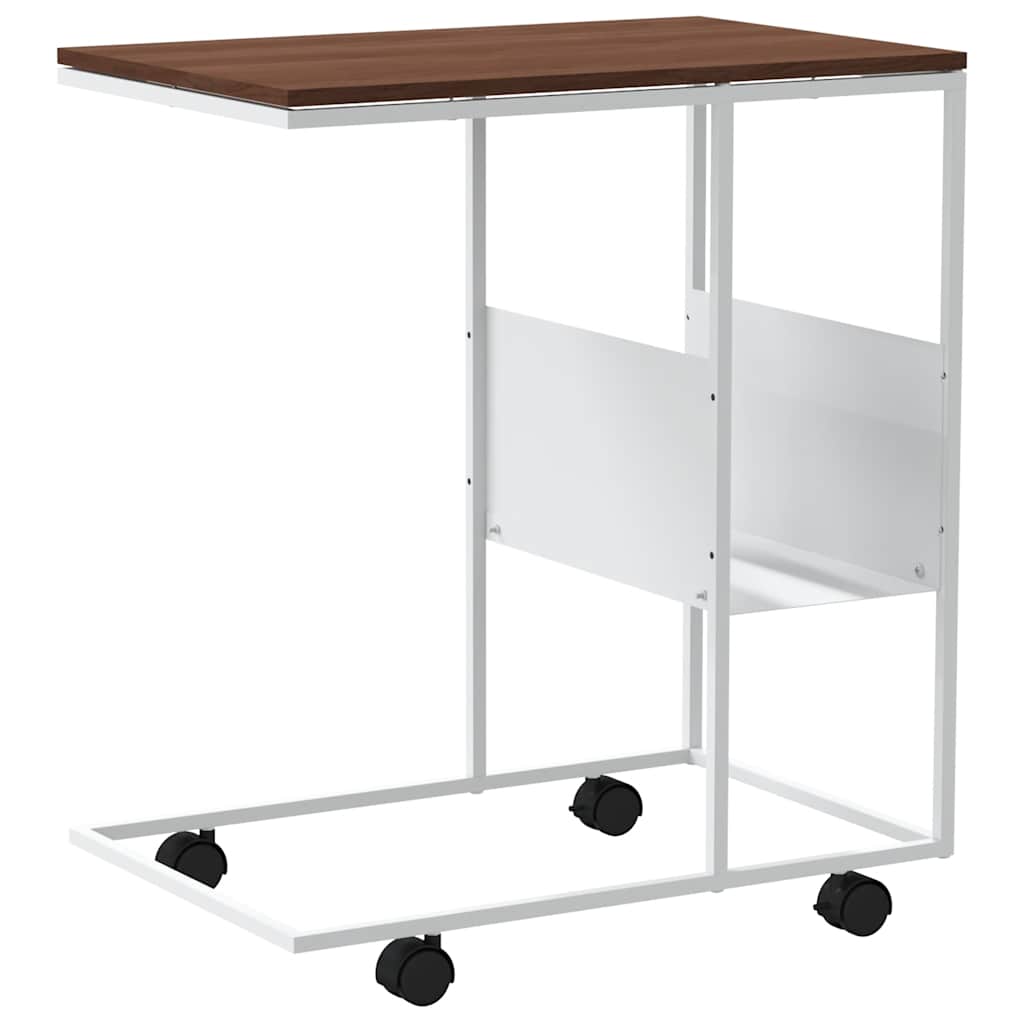 vidaXL Side Table | White | Engineered Wood | Medium | Rollable | Side Table 6