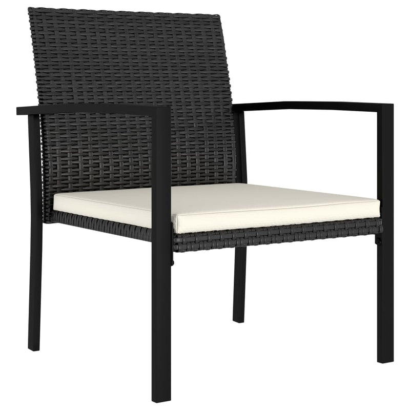 7 Piece Outdoor Dining Set Poly Rattan Black