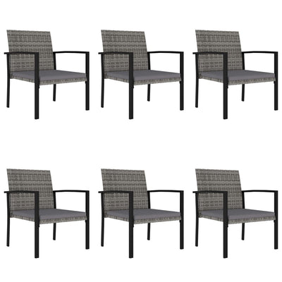 7 Piece Outdoor Dining Set Poly Rattan Grey