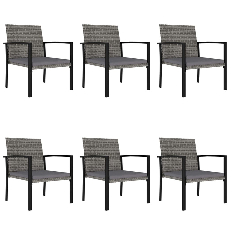 7 Piece Outdoor Dining Set Poly Rattan Grey