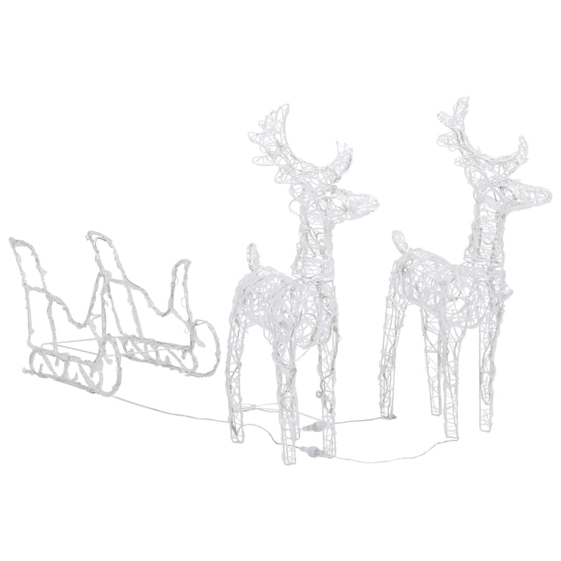 Reindeers & Sleigh Christmas Decoration 240 LEDs Acrylic