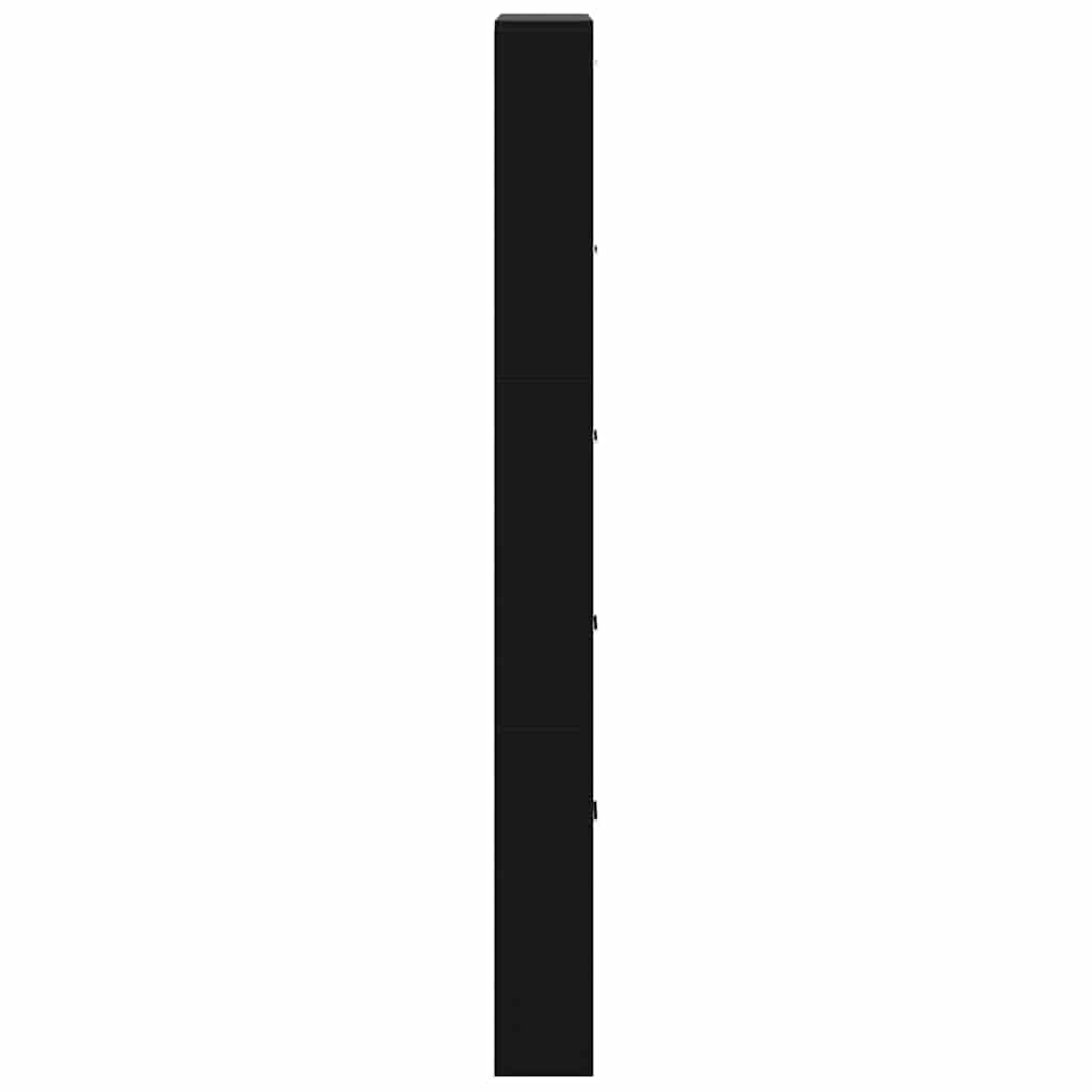 vidaXL Shoe Cabinet Black 59x17x169 cm Engineered Wood 5
