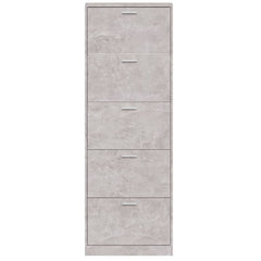 vidaXL Shoe Cabinet Concrete Grey 59x17x169 cm Engineered Wood 6