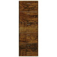 vidaXL Shoe Cabinet Smoked Oak 59x17x169 cm Engineered Wood 4