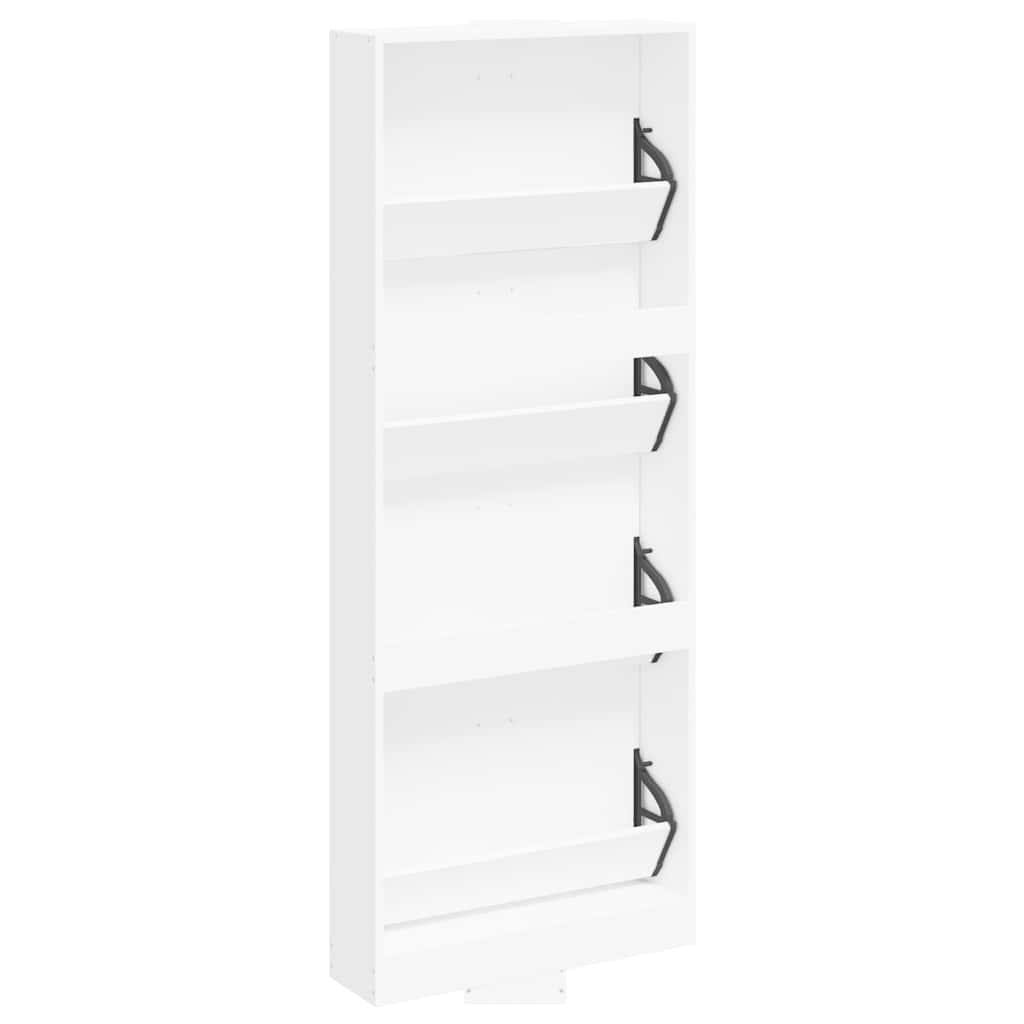 vidaXL Shoe Cabinet White 59x17x150 cm Engineered Wood 6