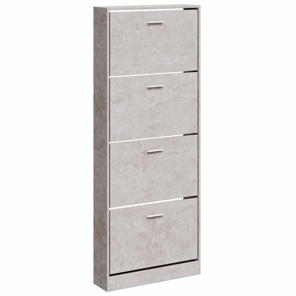 vidaXL Shoe Cabinet Concrete Grey 59x17x150 cm Engineered Wood 2