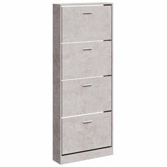 vidaXL Shoe Cabinet Concrete Grey 59x17x150 cm Engineered Wood 2