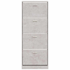 vidaXL Shoe Cabinet Concrete Grey 59x17x150 cm Engineered Wood 4