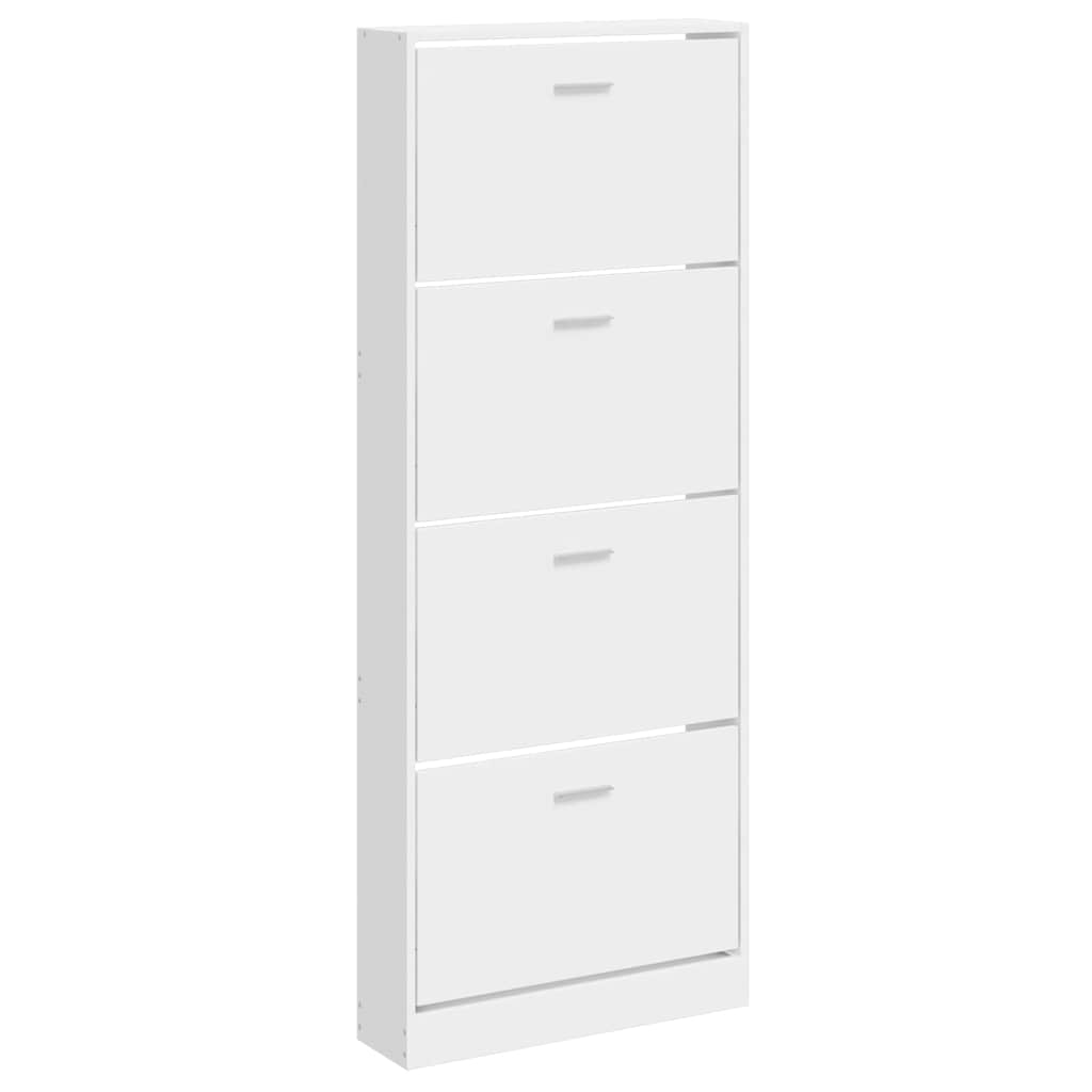 vidaXL Shoe Cabinet High Gloss White 59x17x150 cm Engineered Wood 2