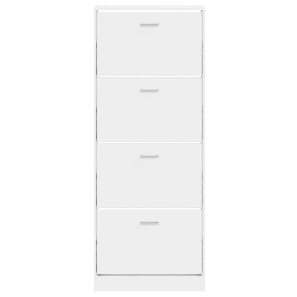 vidaXL Shoe Cabinet High Gloss White 59x17x150 cm Engineered Wood 4