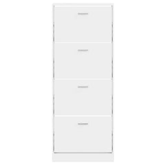 vidaXL Shoe Cabinet High Gloss White 59x17x150 cm Engineered Wood 4