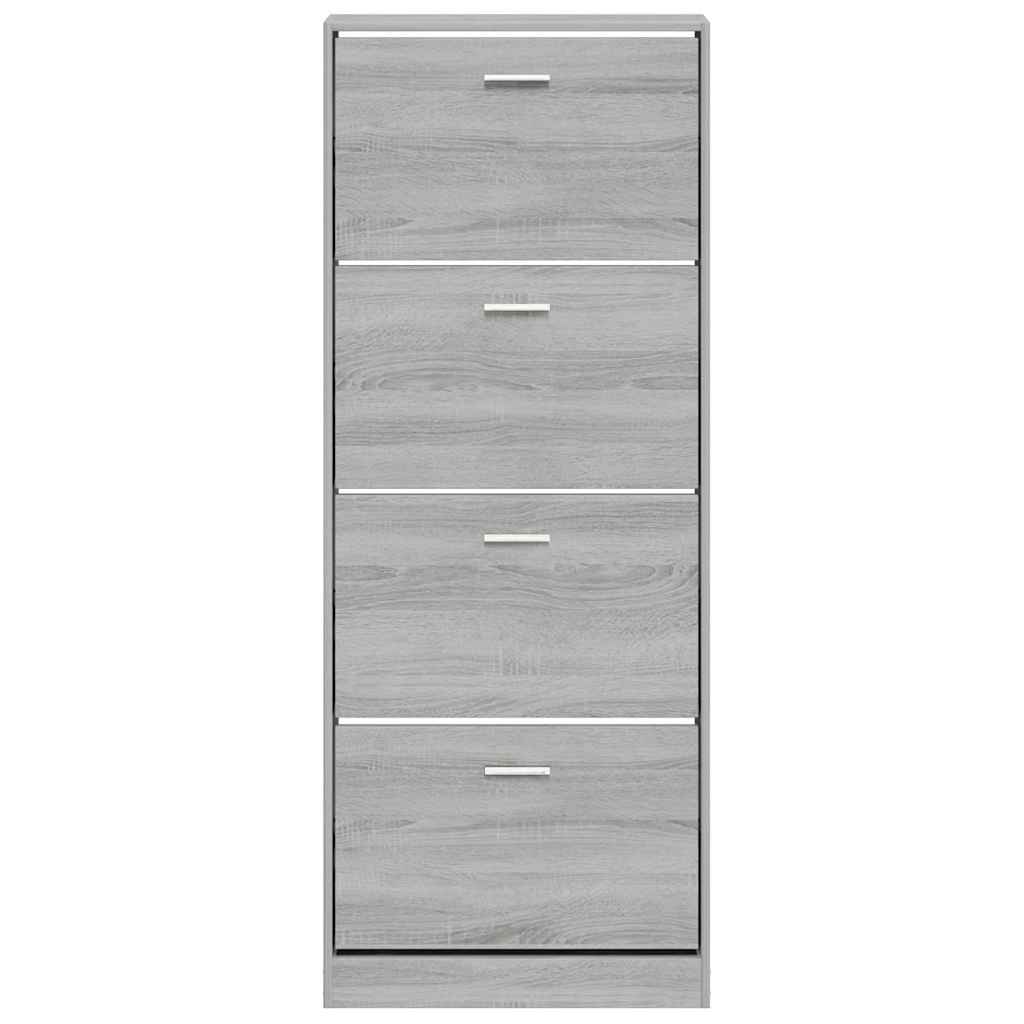 vidaXL Shoe Cabinet Grey Sonoma 59x17x150 cm Engineered Wood 4