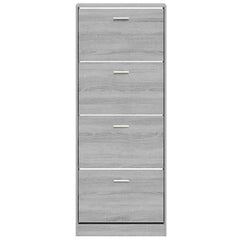 vidaXL Shoe Cabinet Grey Sonoma 59x17x150 cm Engineered Wood 4