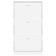 vidaXL Shoe Cabinet White 59x17x108 cm Engineered Wood 4