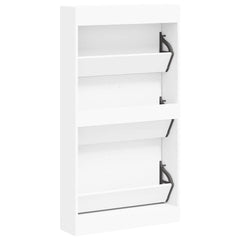 vidaXL Shoe Cabinet White 59x17x108 cm Engineered Wood 6
