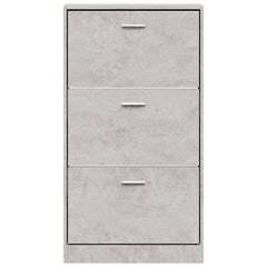 vidaXL Shoe Cabinet Concrete Grey 59x17x108 cm Engineered Wood 4
