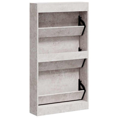 vidaXL Shoe Cabinet Concrete Grey 59x17x108 cm Engineered Wood 6