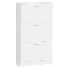 vidaXL Shoe Cabinet High Gloss White 59x17x108 cm Engineered Wood 5