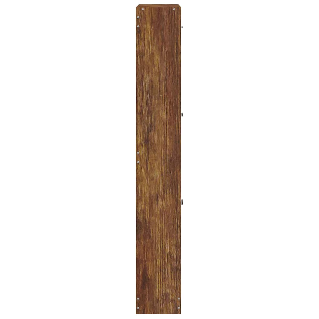 vidaXL Shoe Cabinet Smoked Oak 59x17x108 cm Engineered Wood 5