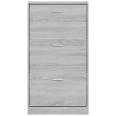 vidaXL Shoe Cabinet Grey Sonoma 59x17x108 cm Engineered Wood 4