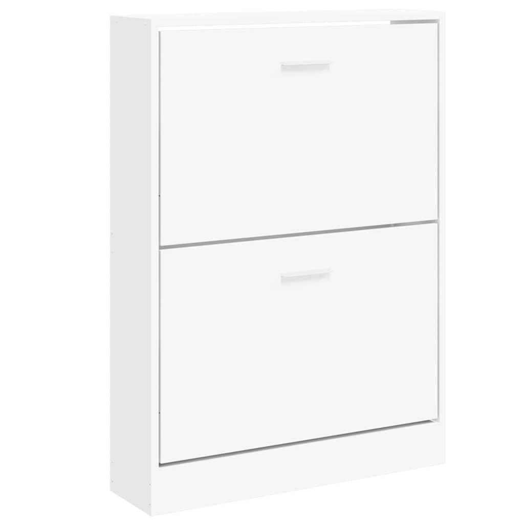 vidaXL Shoe Cabinet White 59x17x81 cm Engineered Wood 2