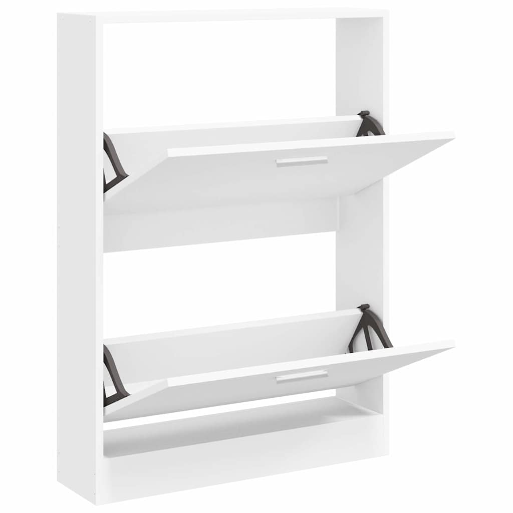 vidaXL Shoe Cabinet White 59x17x81 cm Engineered Wood 3