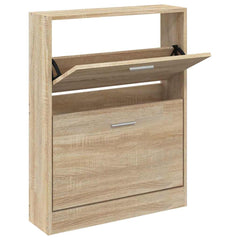 vidaXL Shoe Cabinet Oak 59x17x81 cm Engineered Wood 2