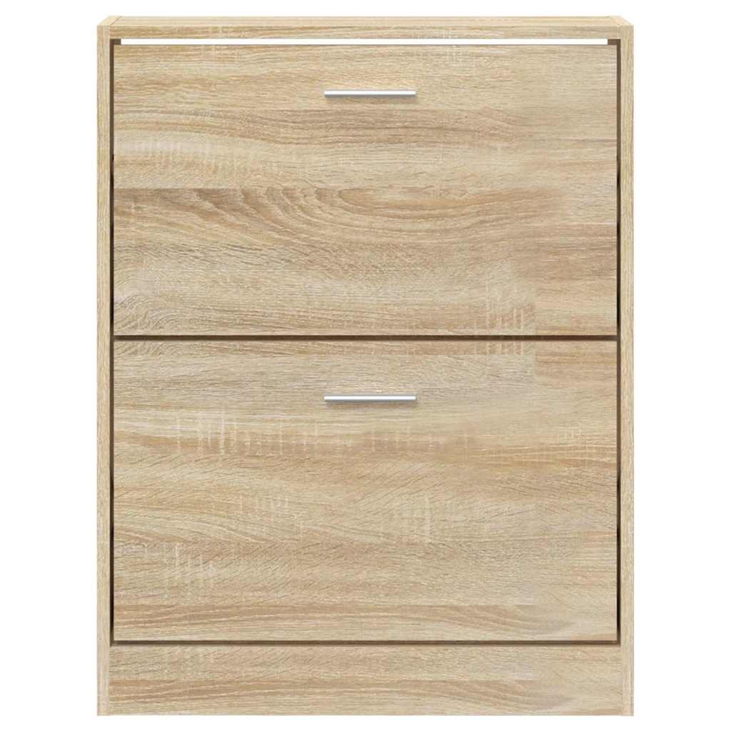 vidaXL Shoe Cabinet Oak 59x17x81 cm Engineered Wood 5